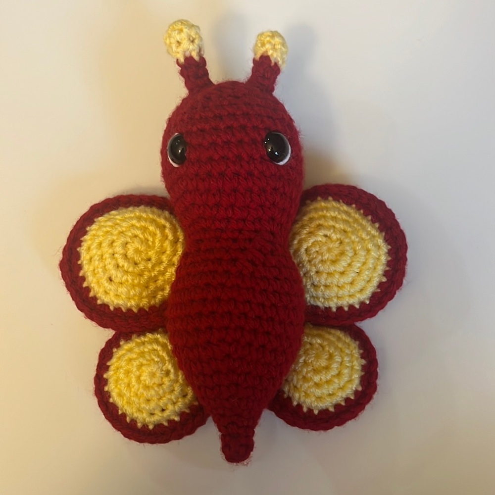 Butterfly crochet plush handmade garden decor
